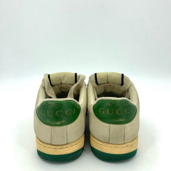 Gucci Screener Sneakers 36.5 Butter Green Canvas & Leather With GG Enamel Design - Picture 8 of 9